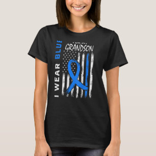 T-shirt Je Porte Blue Grandson Diabète Sensibilisation US 