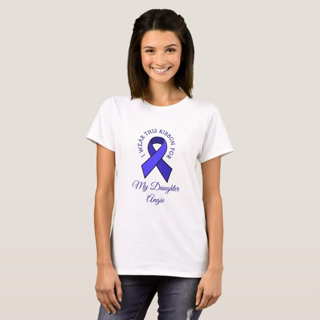 T-shirt Je porte ce ruban CFS ME pour chemise personnalisé (Devant entier)