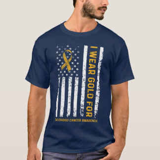 T-shirt Je porte de l'or pour la sensibilisation au cancer