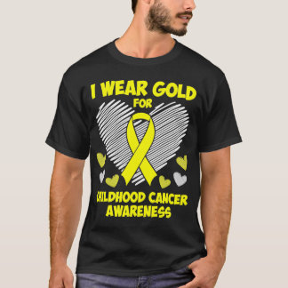 T-shirt Je porte de l'or pour la sensibilisation au cancer