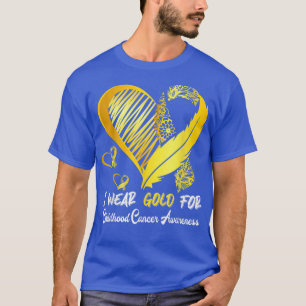 T-shirt Je Porte De L'Or Pour L'Enfance Cancer Sensibilisa