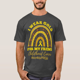 T-shirt Je Porte De L'Or Pour Mon Ami Childhood Cancer