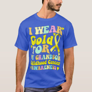 T-shirt Je Porte De L'Or Pour Mon Enfant-Fils Cancer Aware