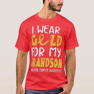 T-shirt Je Porte De L'Or Pour Mon Enfant-Fils Cancer Aware