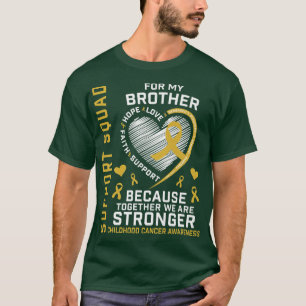 T-shirt Je Porte De L'Or Pour Mon Frère Soutien Au Cancer 