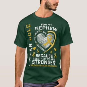 T-shirt Je Porte De L'Or Pour Mon Nephew Children Cancer A