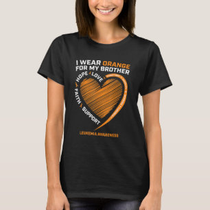 T-shirt Je Porte De L'Orange Pour Mon Frère Leucémie Sensi