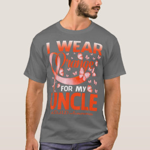 T-shirt Je Porte De L'Orange Pour Mon Oncle TDAH Bouton De
