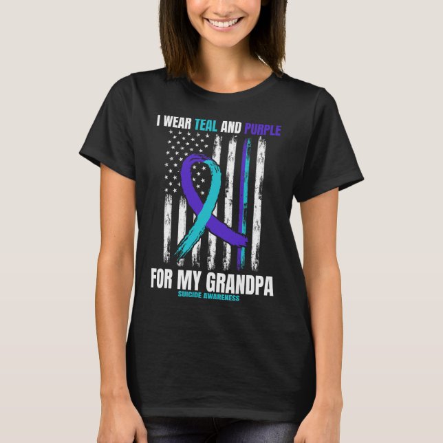T-shirt Je Porte Des Chemises Turquoises Et Violettes De S (Devant)
