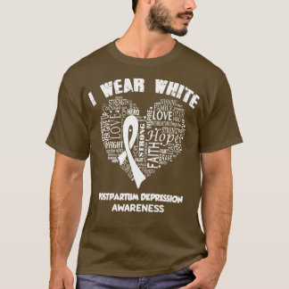 T-shirt Je Porte Du Blanc Pour La Sensibilisation À La Dép