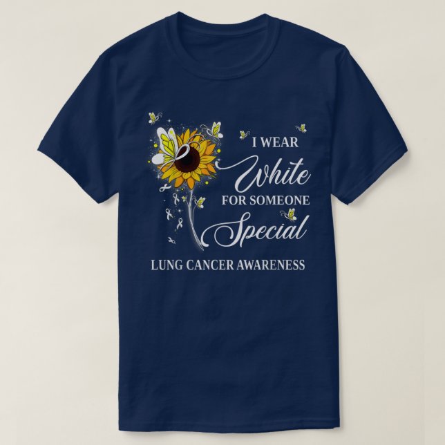 T-shirt Je Porte Du Blanc Pour La Sensibilisation Au Cance (Design devant)
