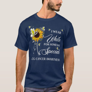 T-shirt Je Porte Du Blanc Pour La Sensibilisation Au Cance