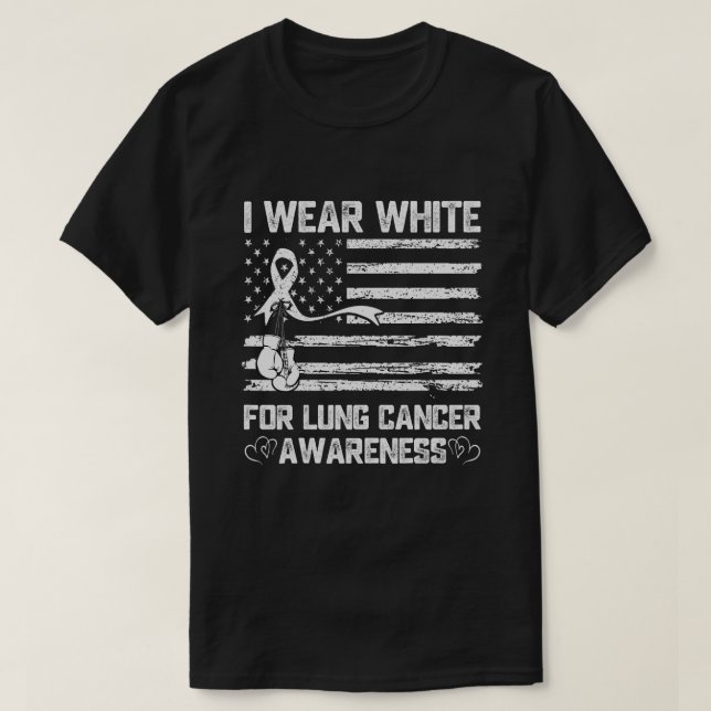 T-shirt Je Porte Du Blanc Pour Le Mois De Sensibilisation  (Design devant)