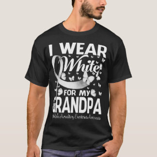 T-shirt Je Porte Du Blanc Pour Mon Grand-Père Plusieurs Hé