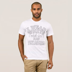 T-shirt Je Porte Du Blanc Pour Mon Père Cancer Du Poumon P
