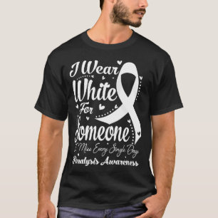 T-shirt Je Porte Du Blanc Pour Quelqu'Un Sensibilisation P