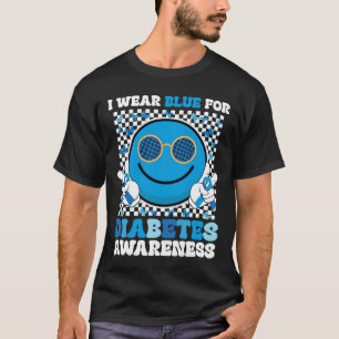 T-shirt Je Porte Du Bleu Pour La Sensibilisation Au Diabèt