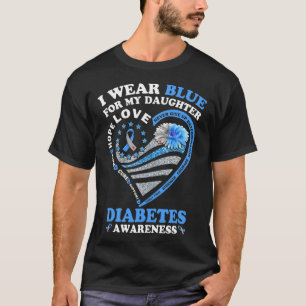 T-shirt Je Porte Du Bleu Pour Ma Fille Diabète Sensibilisa