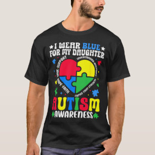 T-shirt Je porte du bleu pour ma fille Sensibilisation à l