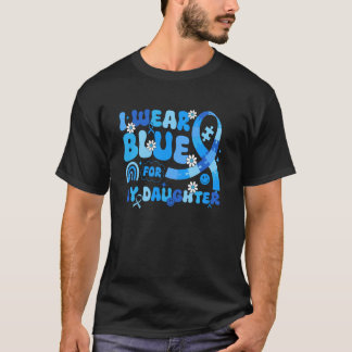 T-shirt Je porte du bleu pour ma fille Trophée de sensibil