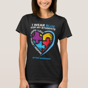 T-shirt Je Porte Du Bleu Pour Mes Étudiants Cadeaux Enseig
