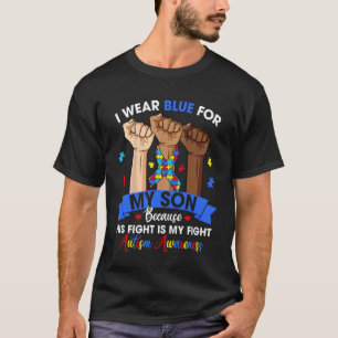 T-shirt Je Porte Du Bleu Pour Mon Fils Famille Équivalent