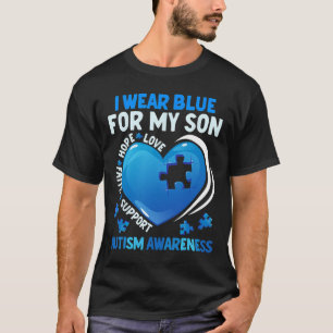 T-shirt Je Porte Du Bleu Pour Mon Fils Jour De Sensibilisa
