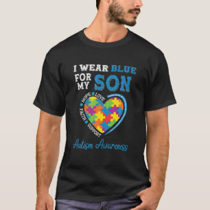 T-shirt Je Porte Du Bleu Pour Mon Fils Sensibilisation sur