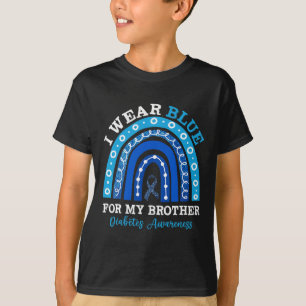 T-shirt Je Porte Du Bleu Pour Mon Frère T1D Type 1 Diabète
