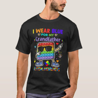T-shirt Je Porte Du Bleu Pour Mon Grand-Père Sensibilisati