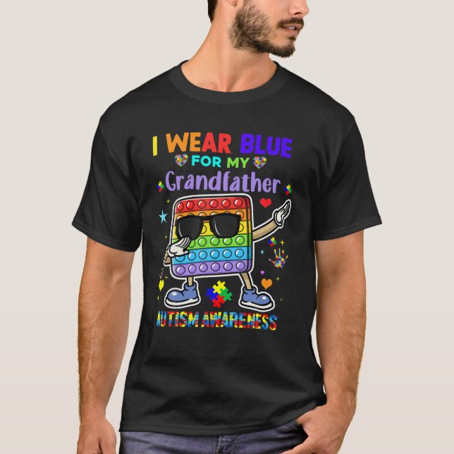 T-shirt Je Porte Du Bleu Pour Mon Grand-Père Sensibilisati (Devant)