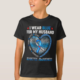 T-shirt Je Porte Du Bleu Pour Mon Mari Sensibilisation Au