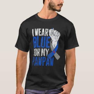 T-shirt Je porte du bleu pour mon PawPaw Ruban de sensibil