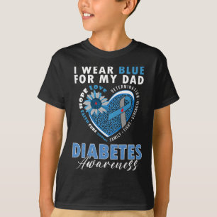 T-shirt Je Porte Du Bleu Pour Mon Père Type 1 Sensibilisat