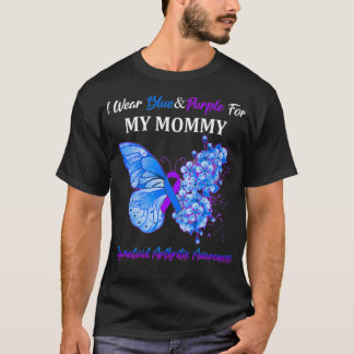 T-shirt Je Porte Du Bleu&Purple Pour Mon Arthrit Rhumatoïd