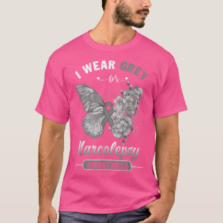 T-shirt Je Porte Du Gris Pour Le Papillon De Sensibilisati