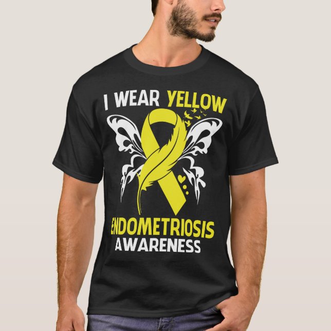 T-shirt Je Porte Du Jaune Pour La Sensibilisation À L'ENDO (Devant)