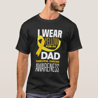 T-shirt Je Porte Du Jaune Pour Mon Père Sarcoma Cancer Sen