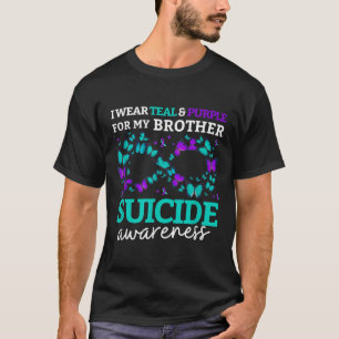 T-shirt Je Porte Du Purple Et Turquoise Pour Mon Frère Sui