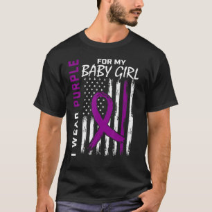 T-shirt Je Porte Du Purple Pour Mon Bébé Fille Sensibilisa