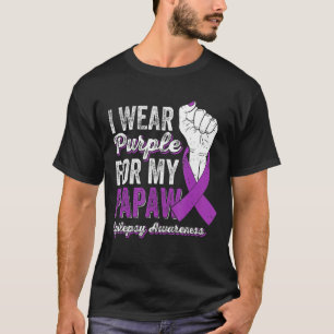 T-shirt Je Porte Du Purple Pour Mon Épilepsie Du Ruban Pap