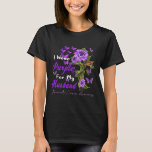 T-shirt Je Porte Du Purple Pour Mon Mari Cancer Pancréatiq