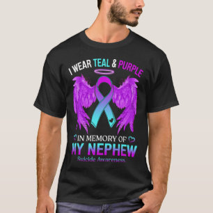 T-shirt Je Porte Du Purple Turquoise En Mémoire Du Suicide