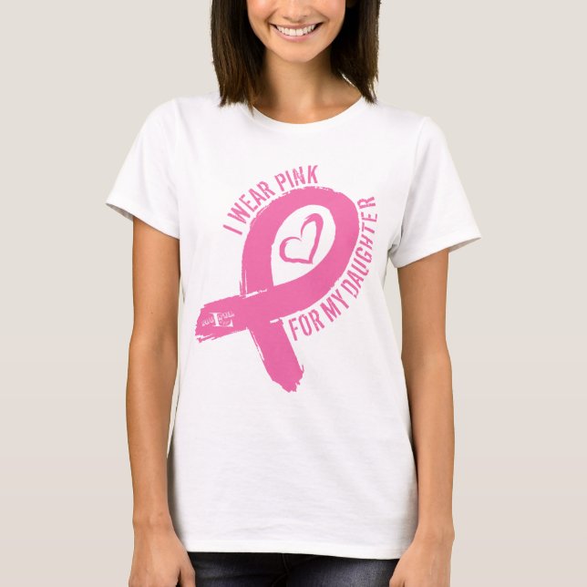 T-shirt Je Porte Du Rose Pour Ma Fille (Devant)