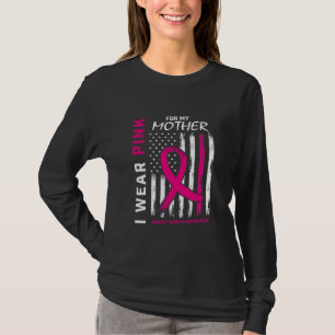 T-shirt Je Porte Du Rose Pour Ma Mère Cancer Du Sein Drap