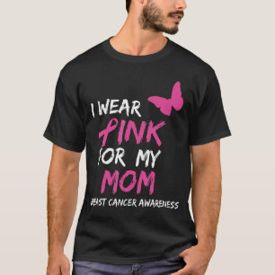 T-shirt Je Porte Du Rose Pour Ma Mère Cerf Sensibilisation
