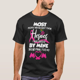 T-shirt Je Porte Du Rose Pour Ma Mère Mon Héros Sensibil