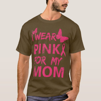 T-shirt Je Porte Du Rose Pour Ma Mère Sensibilisation Au C