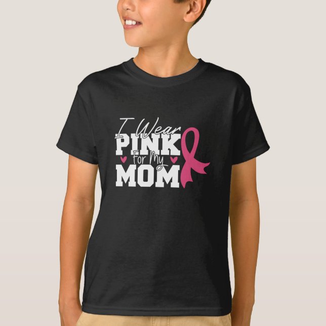T-shirt Je Porte Du Rose Pour Ma Mère Sensibilisation Au C (Devant)
