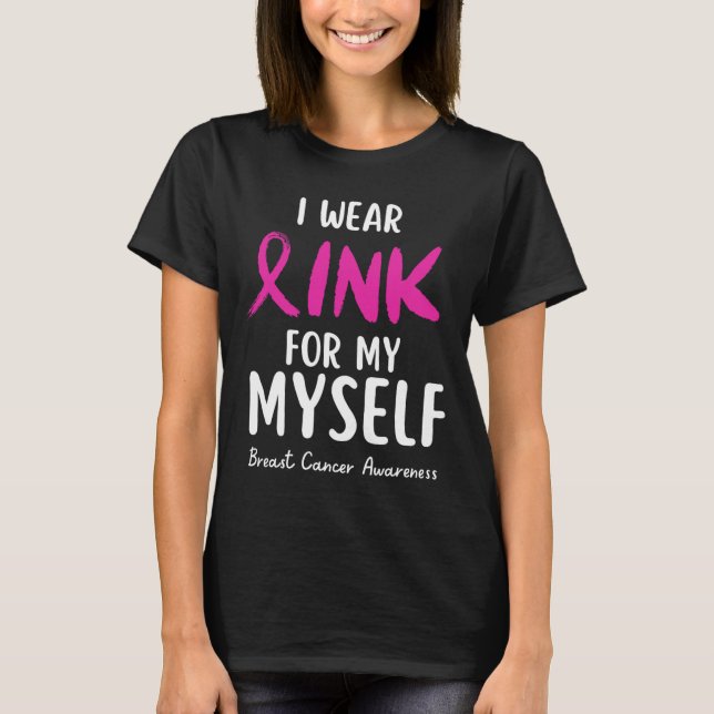 T-shirt Je Porte Du Rose Pour Ma Sensibilisation Au Cancer (Devant)